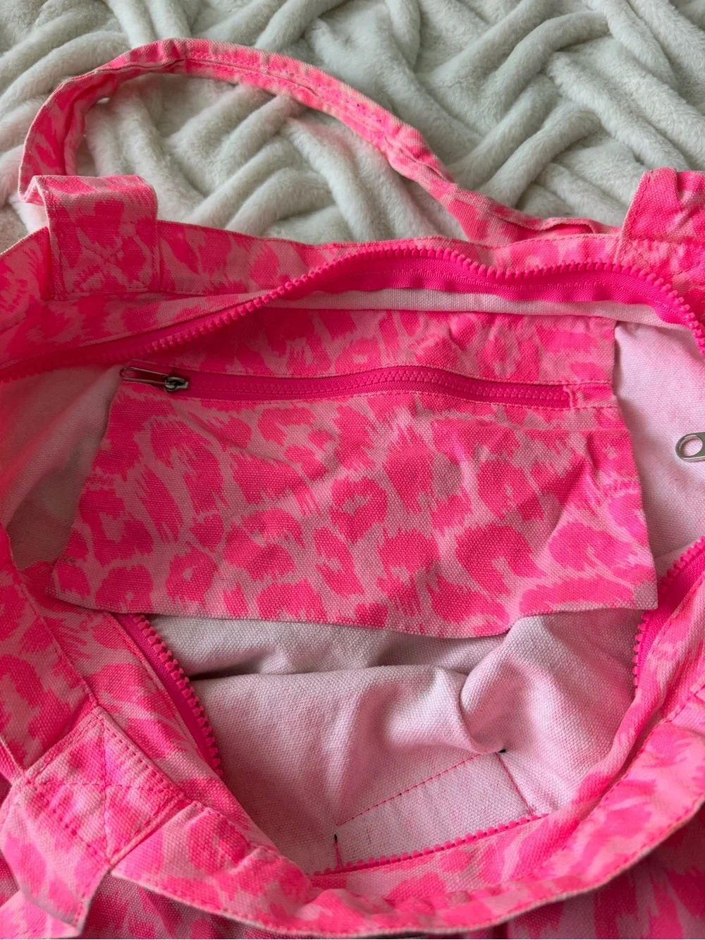 Vintage Victoria’s Secret PINK Love Pink Leopard Canvas Tote Bag Y2K